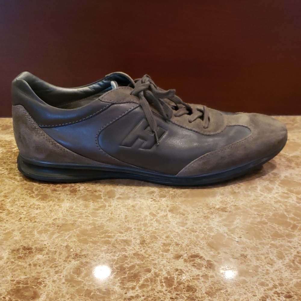 MEN'S GREY HOGAN LACE UP SNEAKERS SHOES ITALY